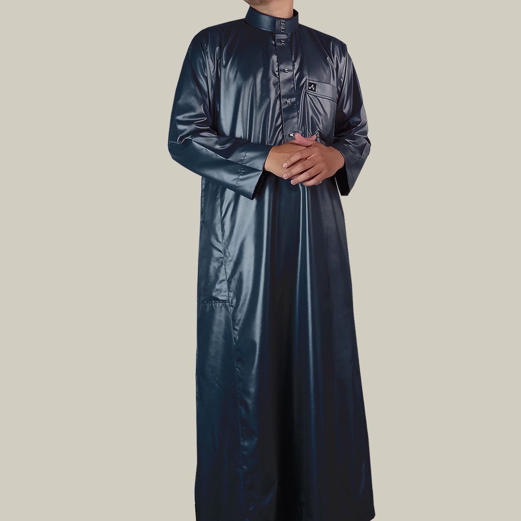 Jubah Pria Model Haramain Thobe  Premium Pria Polos Lengan Non Manset Bahan Polyester