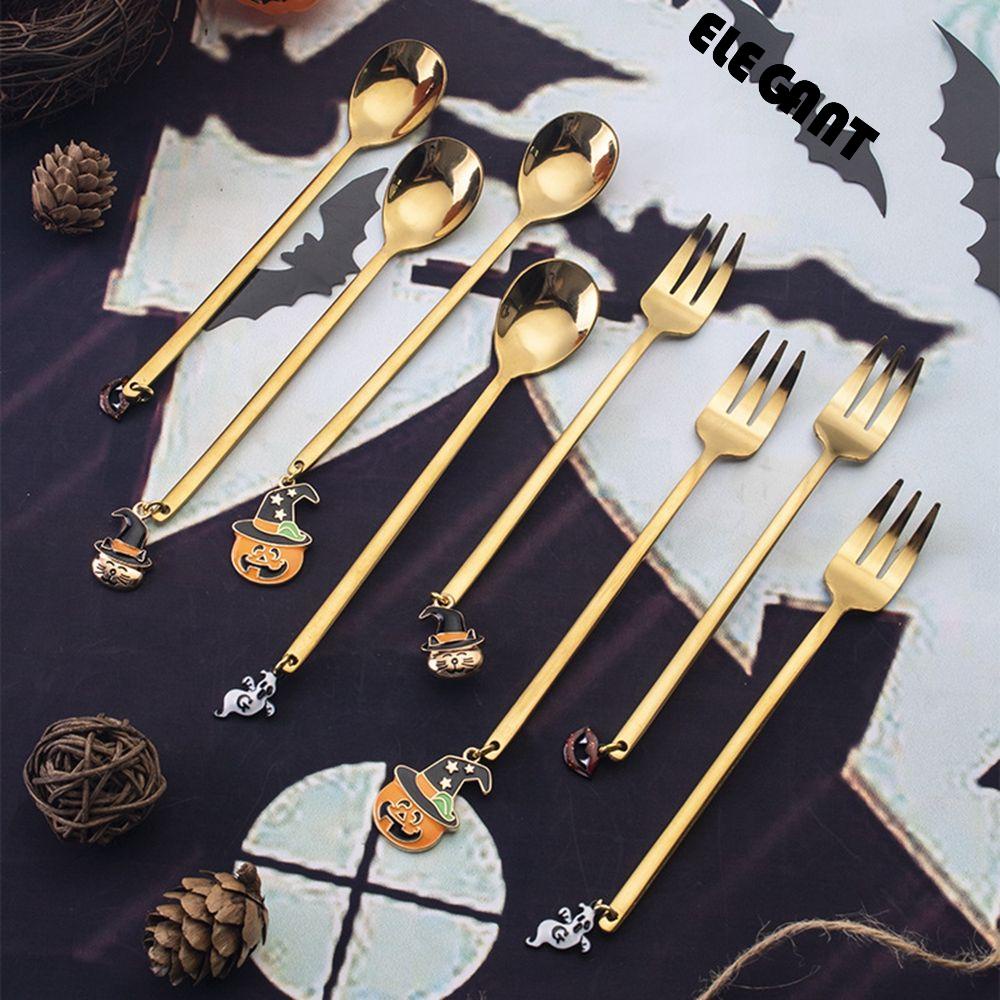 [Elegan] Garpu Dessert Kreatif 1pc Stainless Steel Sendok Pengaduk Sendok Garpu Sendok Garpu