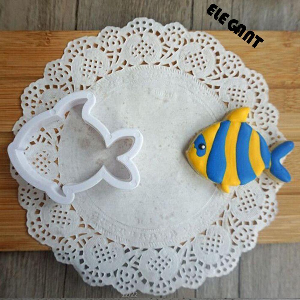 [Elegan] Cookie Cutter DIY Plastik Ikan Paus Dolphin Gurita Kepiting Turtle Pastry Baking Fondant Tools