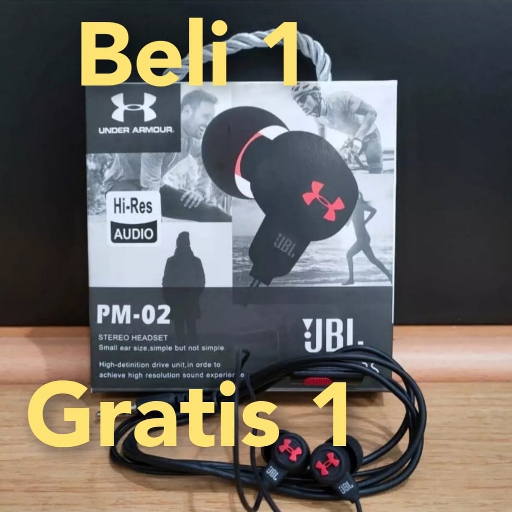 BELI 1 GRATIS 1 HEADSET ORIGINAL FULL EXTRA BASS PM02 UNTUK SEMUA ANDROID SAMSUNG VIVO OPPO REALME XIAOMI oem