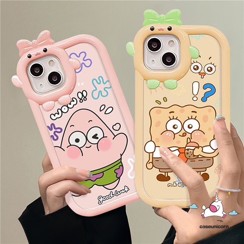 Untuk Samsung A14 A12 A04 A50 A04s A50s A13 A23 A04E A32 A03 A52 A53 A51 A03s A52s A22 A11 A71 A02s A33 A31 A21s A73 A30s Patrick Star Kartun SpongeBob 3D Ikatan Simpul Monster Penutup Lensa