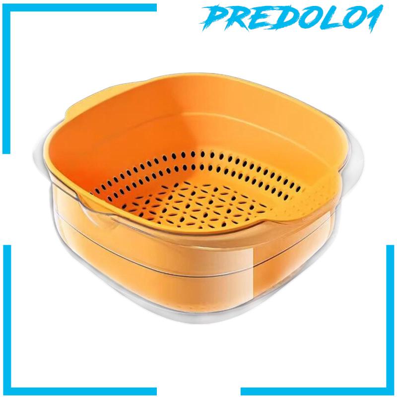 [Predolo1] Double Layer Drain Basket Vegetable Drain Basket Untuk Pencampuran Sayuran Makanan