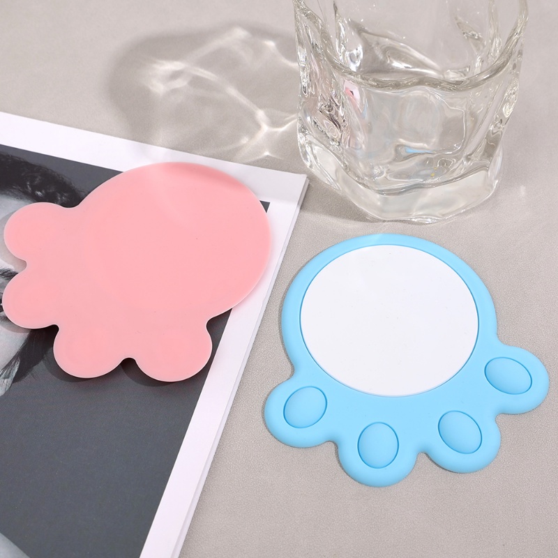 Cute Cat Claw Non-slip Dishes Cup Mat Flexible Home Hot Drink Pads/Coaster Peredam Panas Yang Dapat Dicuci Anti-Melepuh Menebal Mudah Dibersihkan Panci Mangkok Bantal