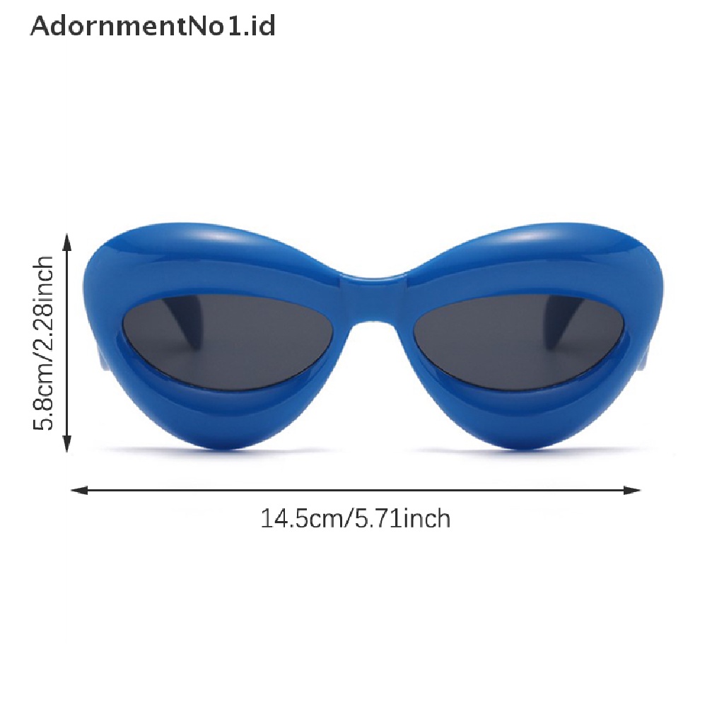 [AdornmentNo1] Unik Permen Warna Seksi Bibir Y2k Kacamata Hitam Untuk Wanita Baru Merek Kuning Biru Gradien Kacamata Matahari Pria Punk Hip Hop Shades [ID]