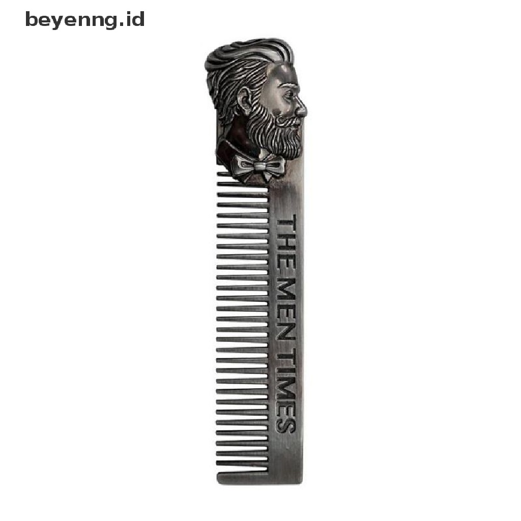 Beyen 1Pc Gentelman Barber Styling Alat Sisir Logam Stainless Steel Pria Jenggot Comb ID