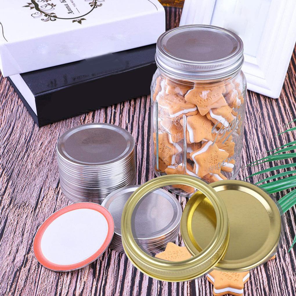 24pcs Mason Jar Split-Type Lid Sealing Anti Bocor Aman Penyimpanan Tutup Pengganti