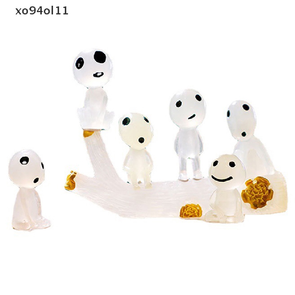 Xo 11Pcs/Set Mini Figure Princess Mononoke Hutan Semangat Kodama Glowing Hiasan OL