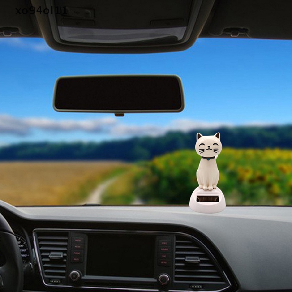 Xo Solar Dancing Mainan Patung Kucing Tenaga Surya Patung Meja Mobil Dekorasi Kantor OL