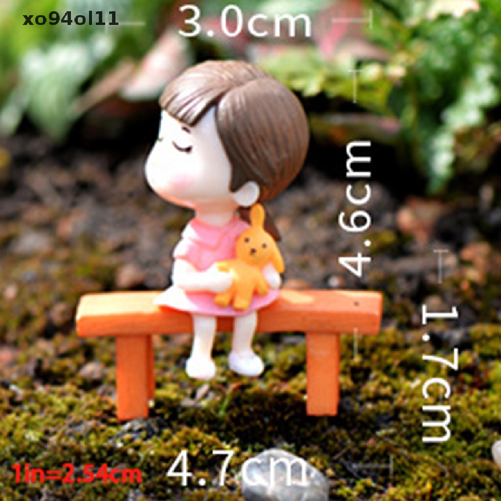 Xo 2PCS Patung Pasangan Kekasih Sweety Lovers Miniatur Taman Peri Kerajinan Rumah Deco OL