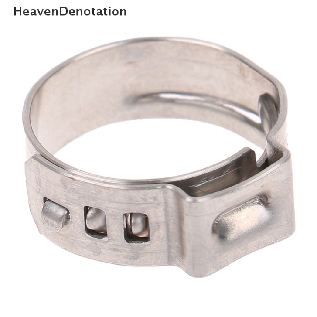 [HeavenDenotation] 10pcs Klem Selang Single Ear Stepless 304stainless Steel Hose Clamp Klem Penjepit Cincin Untuk Sealing Hose Quick Release Clamp HDV