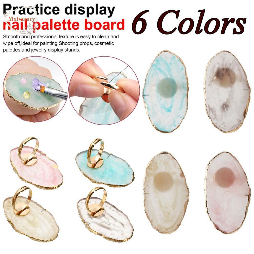 Mxbeauty Alat Manicure Finger Ring Plate Peralatan Nail Art Perekat Lem Berdiri Tempat Lem Bulu Mata