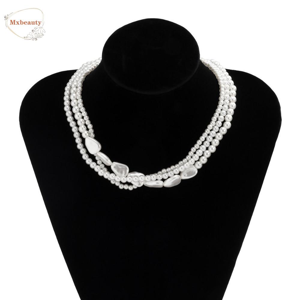 Mxbeauty Baroque Mutiara Kalung Mewah Fashion All-match Perhiasan Aksesoris Sweater Rantai Alloy Wanita Necklace