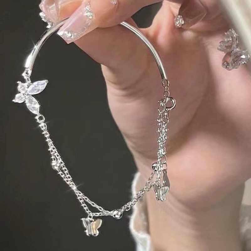 Gelang Kupu-Kupu Fashion Zircon Alloy Untuk Wanita
