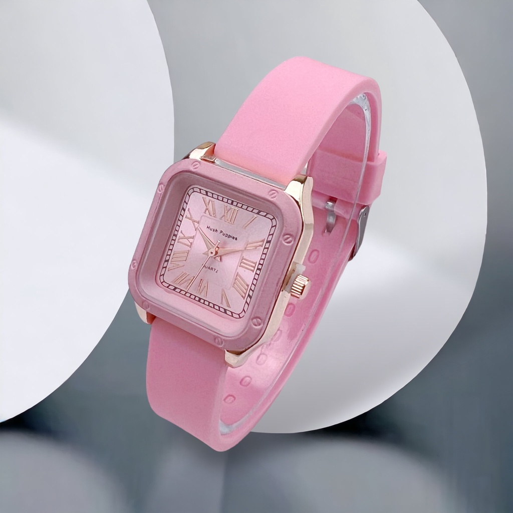 COD✅ Jam Tangan Fashion Wanita Segi Ukuran Kecil Silicon Analog Quartz Watch Kaya Korea   S1278