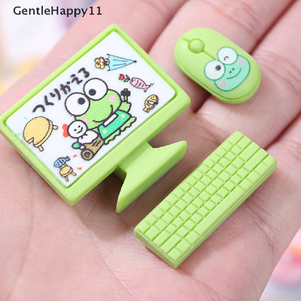 Gentlehappy Rumah Boneka Miniture monitor keyboard mouse set Dekorasi Aksesoris Mainan id
