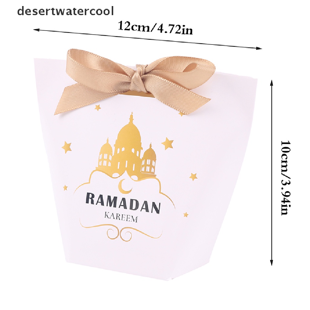 Deid 10Pcs Eid Mubarak Gift Box Ramadhan Kareem Candy Bags Dekorasi Festival Islami Martijn