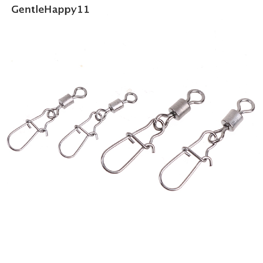 Gentlehappy 200Pcs stainless rolling swivel Bagus snap lure Konektor Memancing Putar snap id