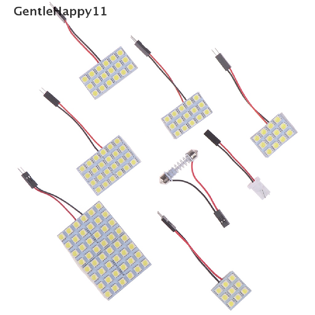 Gentlehappy interior Mobil 5050lampu Putih led smd Lampu panel t10 festoon dome ba9s 12v 5w id