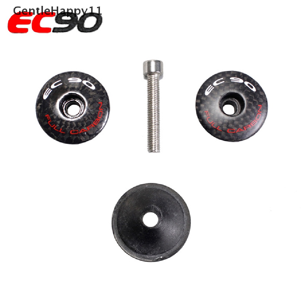 Gentlehappy High-quality EC90 Carbon Fiber Stem Headset Top Cap Cover Tempelan id Sepeda