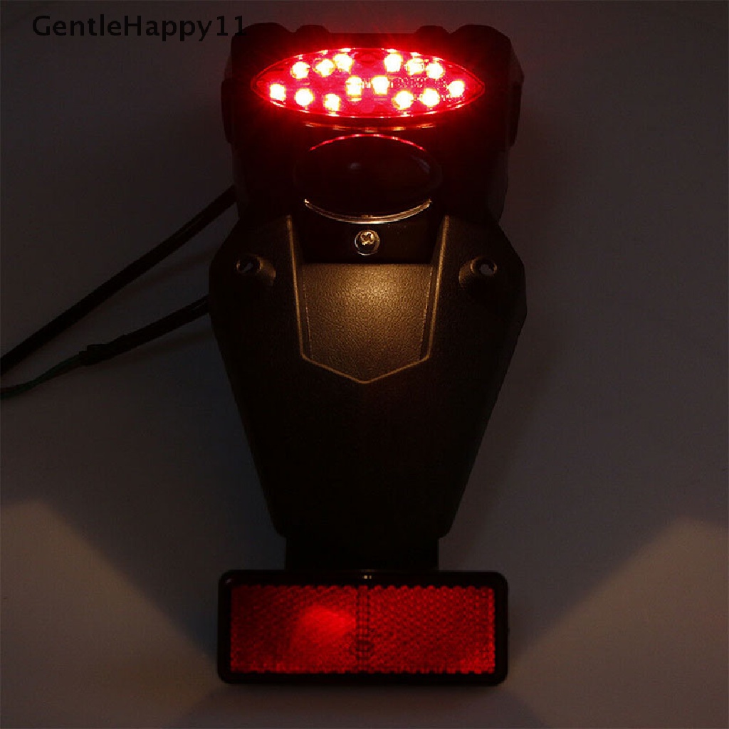 Gentlehappy Universal Spakbor Belakang Sepeda Motor Mudguard Lampu LED Rem Ekor id