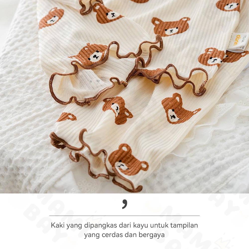 OKEYI Piyama Anak Lengan Pendek Import Baju Tidur Anak Motif Bunga Pajamas Anak