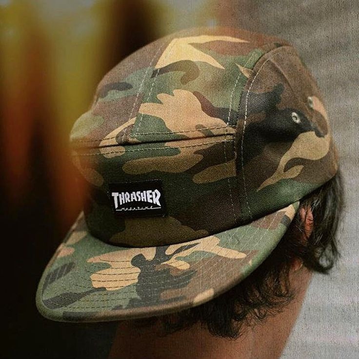 Thrasherr Camo 5 Panel Hat