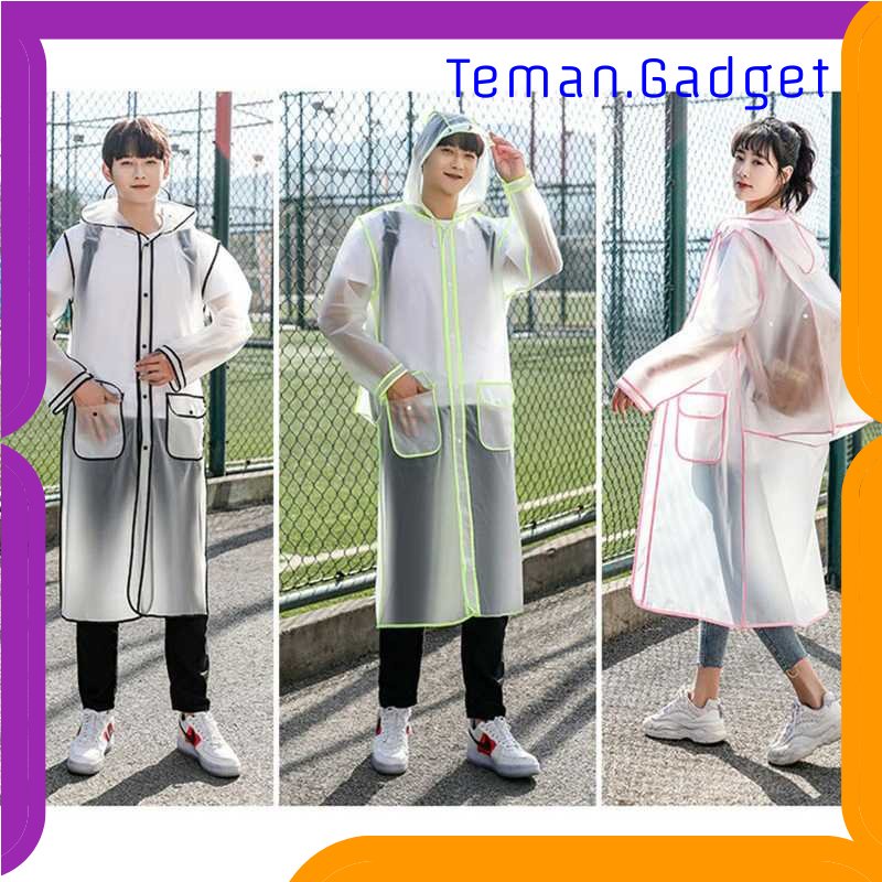 TG - OTO FJUN Jas Hujan Portable Raincoat Transparent Poncho with Hood - FJ300