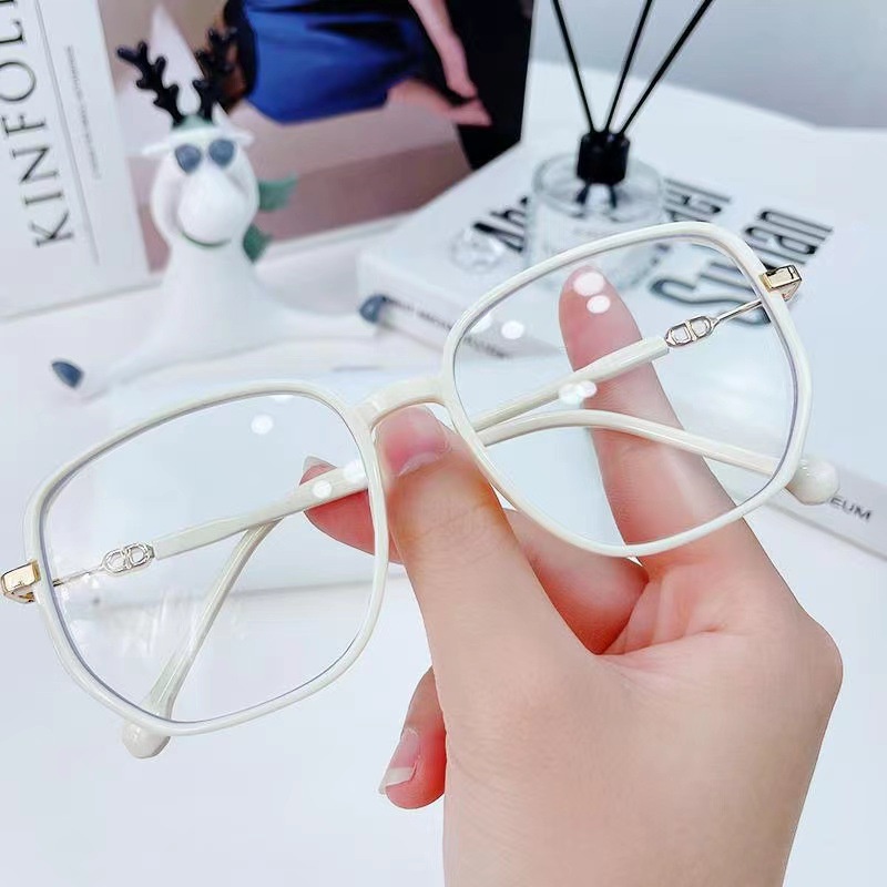 (YUZHU) Desain Bergaya Baru Kacamata Baca Anti Cahaya Biru Halus Mengkilap Oversized Square Frame Plus Eyeglasses Unisex