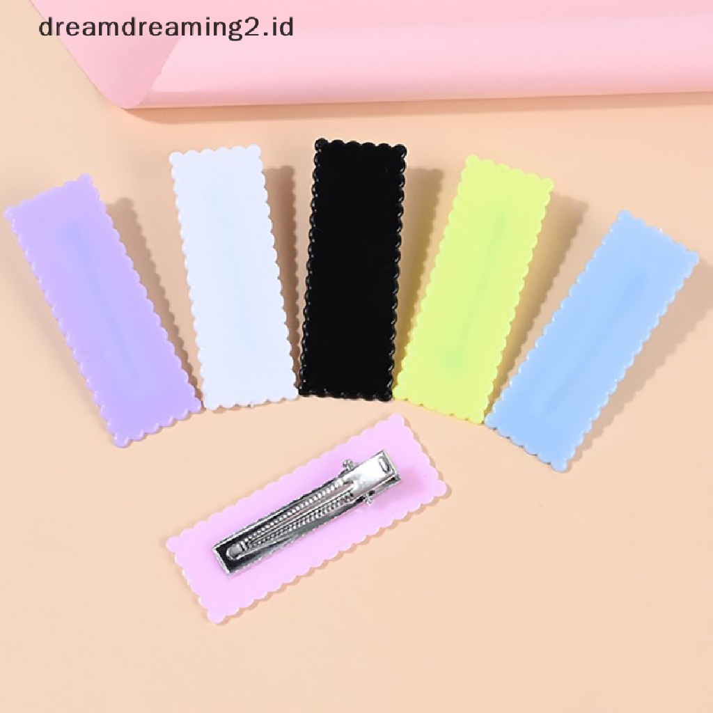 (dream) 10pcs Jepit Rambut Gelombang Tetesan Air Klip BB Persegi Panjang Hairclip Warna Macaron Untuk Membuat Perhiasan Diy Aksesoris Klip Rambut//