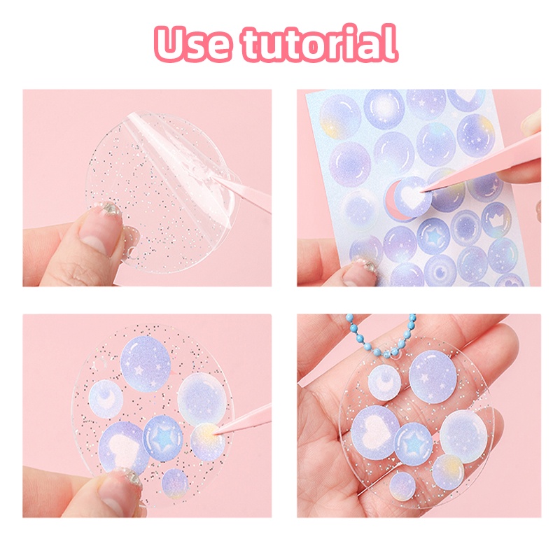 Kreatif Flash Bubble Seri Shiny Stiker Siswa Indah Scrapbook Deco DIY Guka Stickers