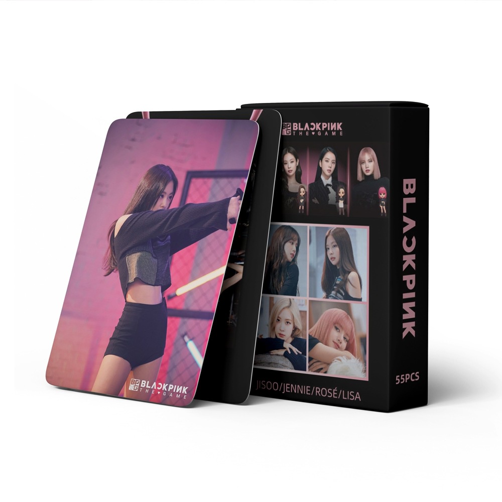 55pcs/box Hitam-PINK BPTG Photocards ROSE JISOO JENNIE LISA Lomo Cards THE GAME Blackpink Kpop Postcards Blackpink