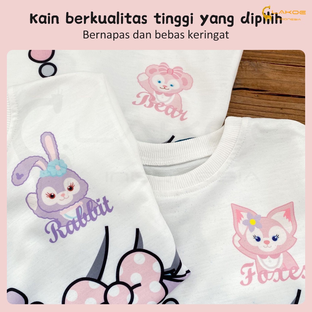 Lakoe Gaun anak perempuan 1-9Tahun Dress baju anak  rok kasual /rok denim dua potong palsu anak