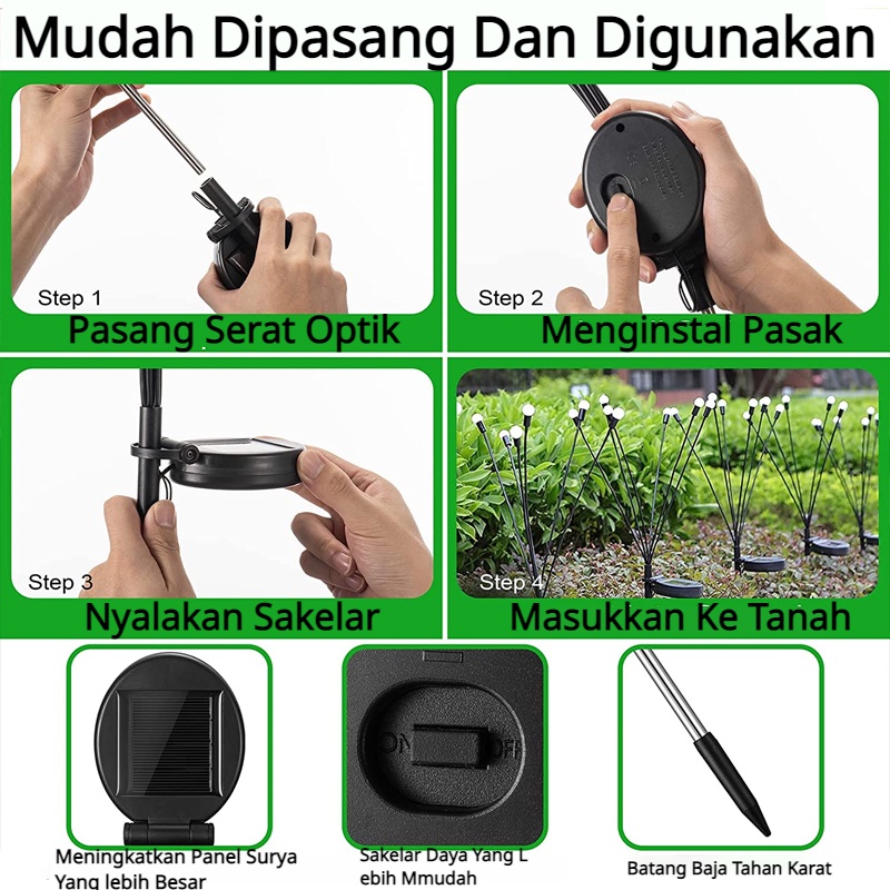 【COD】Lampu Lanskap Kembang Api Firefly Lawn/Lampu Lanskap Api Firefly Lawn/Solar Led Swing/Api Firefly Lampu Taman Dekorasi /Solar Firefly Light Lampu Dekorasi