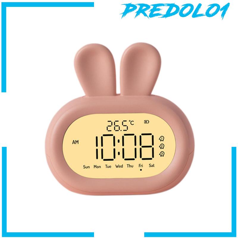 [Predolo1] Lampu Tidur Rechargeable Meja Touch Control Digital Alarm Clock