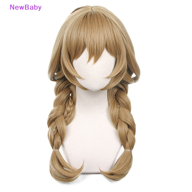 Newbaby Cosplay Genshin Impact Lisa 60cm Curly Wavy Rambut Wig Poni Pesta Halloween ID