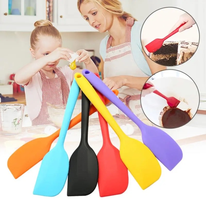 Scraper Silikon Gagang Panjang Universal Integrate/Spatula Kue Anti Lengket Suhu Tinggi Alat Baking Dapur