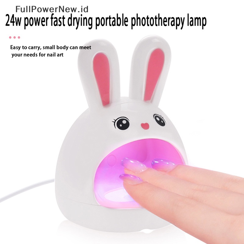 Power Lampu Kuku Kelinci Portabel USB Charging Lights Pengering Kuku LED UV Jari Tunggal ID