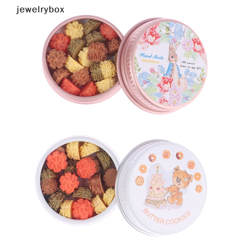 [jewelrybox] 1set 1: 12rumah Boneka Miniatur Cookies Cream Bunga Biskuit Dengan Kotak Motif Kartun Model Kotak Hadiah Dekorasi Rumah Mainan Aksesoris Rumah Boneka Butik