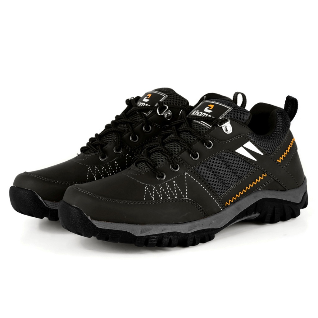 Khamzo Sepatu Sneakers Pria Kasual Sepatu Kulit D04 Original Import Outdoor Hiking