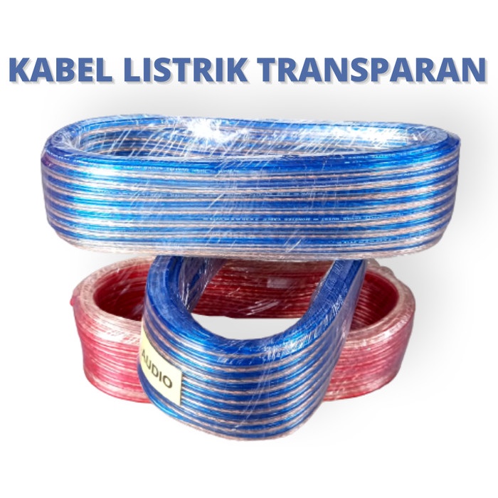 Per Gulung Kabel Serabut Listrik Audio 2 Jalur x 30 / 2x30 Transparan