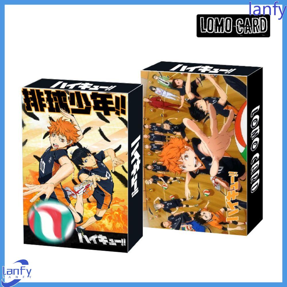 Lanfy Kartu Anime LOMO Kartun 30Pcs/Set ZERO-Starting Life in An Other World My Hero One's Justice Haikyuu!! Spy X Keluarga Anime Peripherals