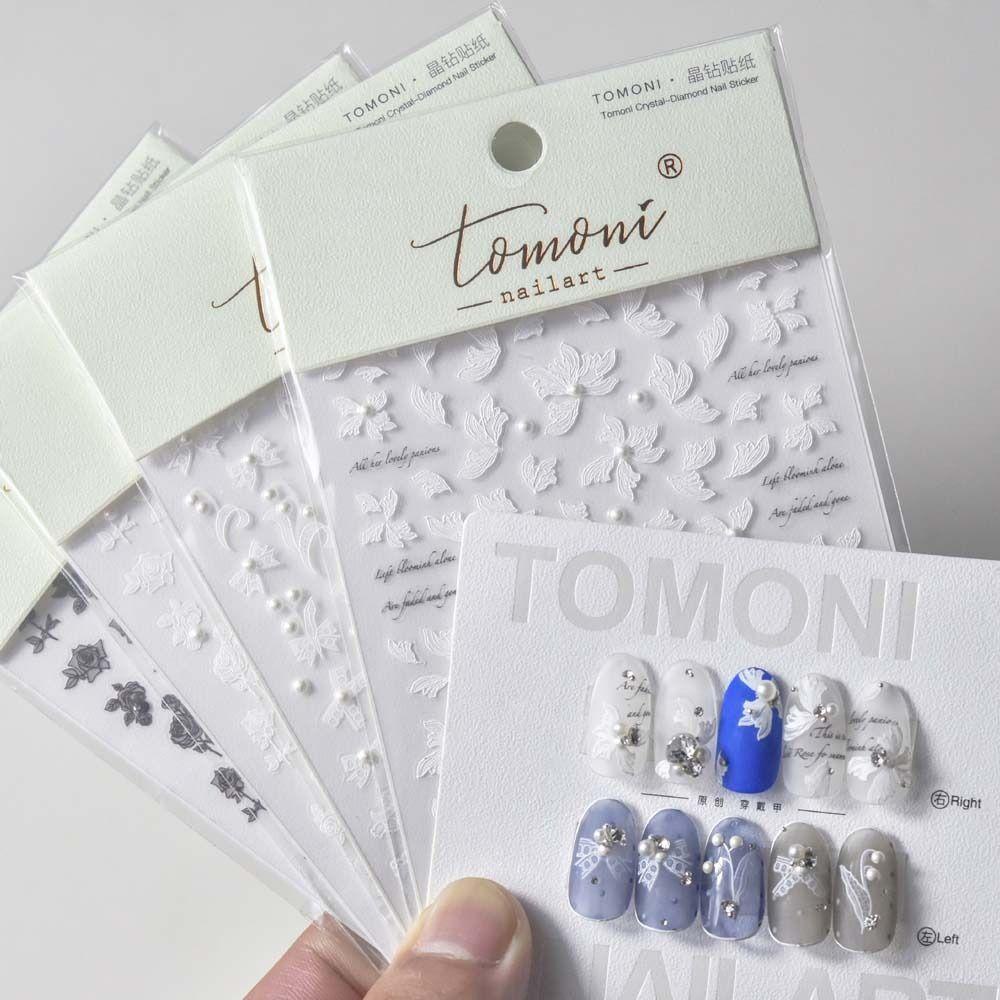 Mxbeauty Berlian Imitasi Stiker Kuku Fashion Perekat Diri Kupu-Kupu Bohemia Bintang Bunga Dekorasi Kuku