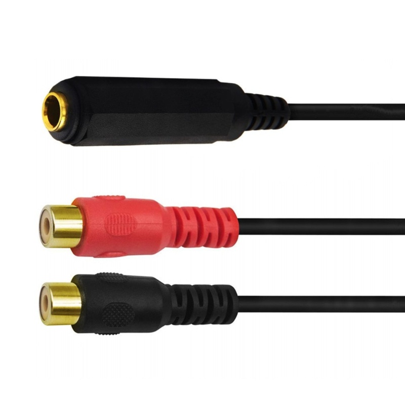 Vivi Heavy Duty6 35mm Female to 2RCA Famale Kabel Ekstensi Stereo Untuk Amplifier Alat Rekaman Speaker7 87in