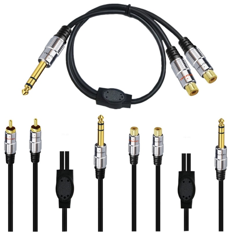Kabel Adaptor Vivi6 35mm 14 Male to 2RCA Aplikasi Lebar Suara Excellet