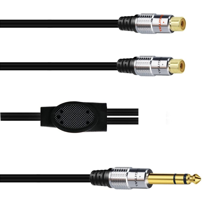 Kabel Adaptor Vivi6 35mm 14 Male to 2RCA Aplikasi Lebar Suara Excellet