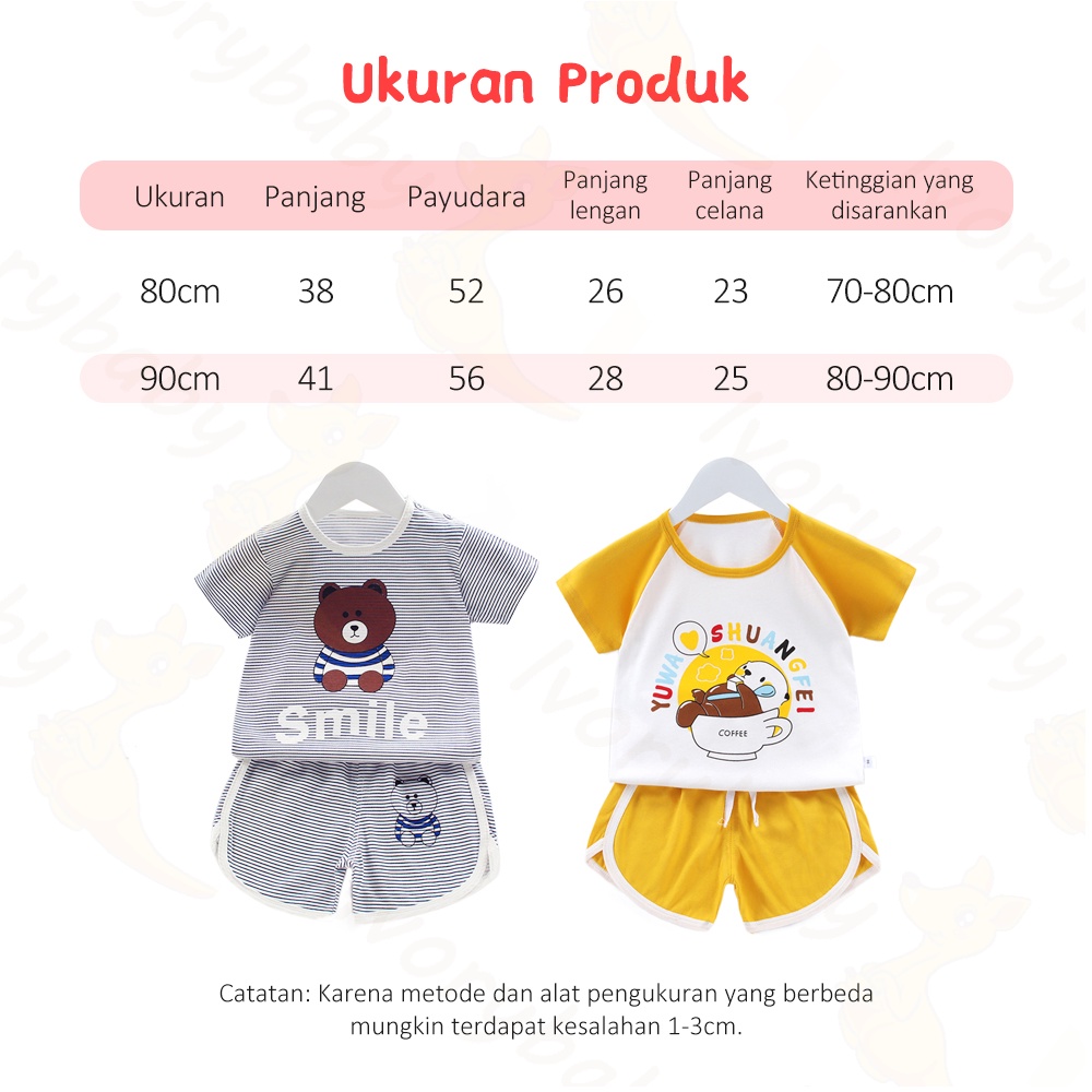 Ivorybaby Baju setelan bayi Setelan pendek anak karakter