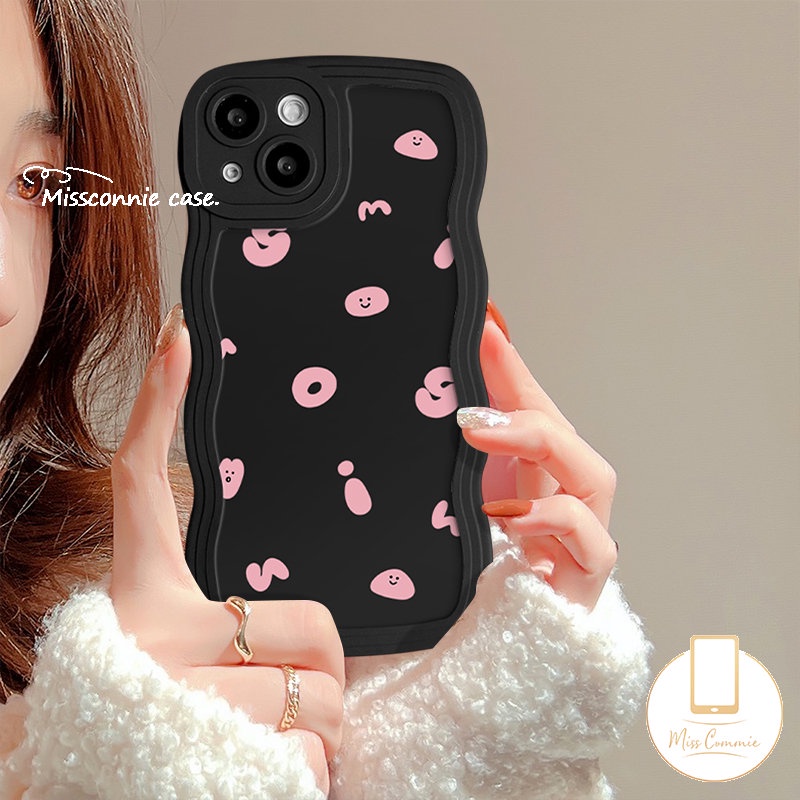 Case Pasangan Untuk Infinix Hot 12i 10Lite 11s 20 9 10s 10 20s 8 12 Pro Smart 4 6 5 Plus Panas10 9 11 12 Play Note 10Pro 12 G96 Ins Simple Kartun Alphabet Smile Wavy Edge Soft Case