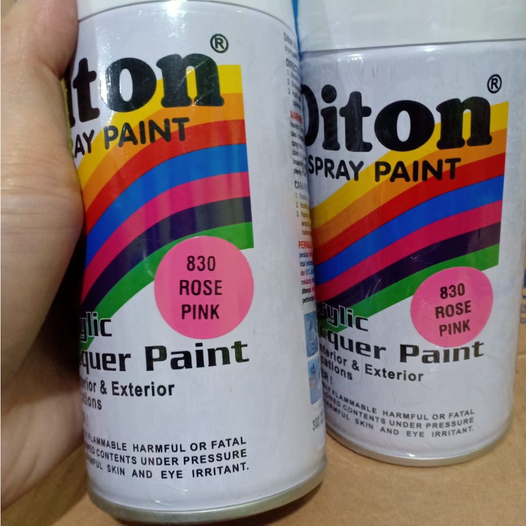 SOLID COLOURS DITON Spray Paint Acrylic Lacquer Paint Pilox Pilok Cat Semprot - 830 ROSE PINK / MERAH MUDA / PINK ROSE (300cc / 300ml)