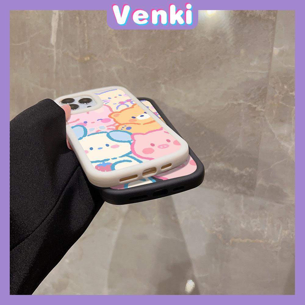 VENKI - For iPhone 11 iPhone Case Black Glossy TPU Soft Case Shockproof Protection Camera Cute Dog Compatible with iPhone 14 13 Pro max 12 Pro Max 11 xr xs max 7Plus 8Plus