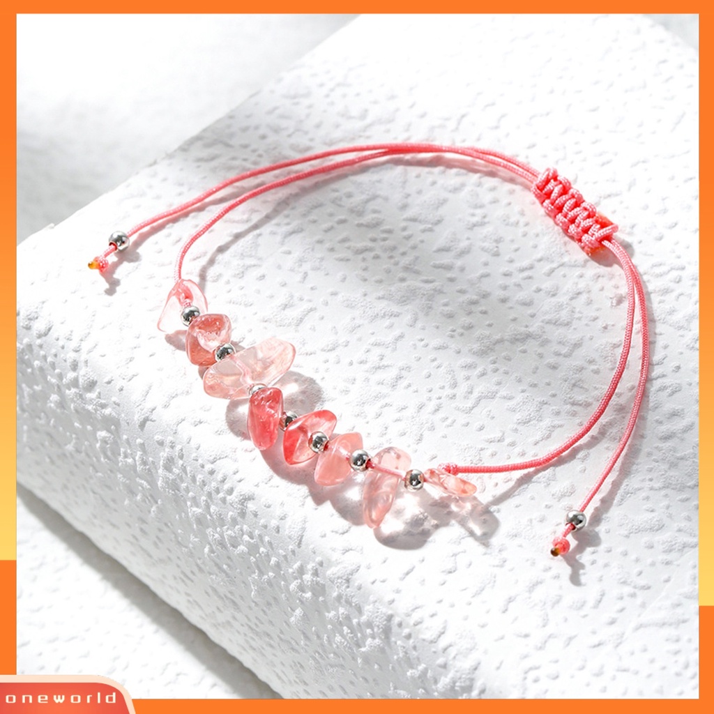 [EONE] Wanita Gelang Anyaman Hias Wanita Tidak Teratur Perhiasan Gelang Rantai Tangan Batu Kristal Imitasi Untuk Pakaian Sehari-Hari